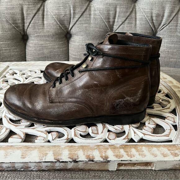 Dolce & Gabbana Brown Factory Worn Look Leather Ankle Boots Men’s 9 - Picture 6 of 12
